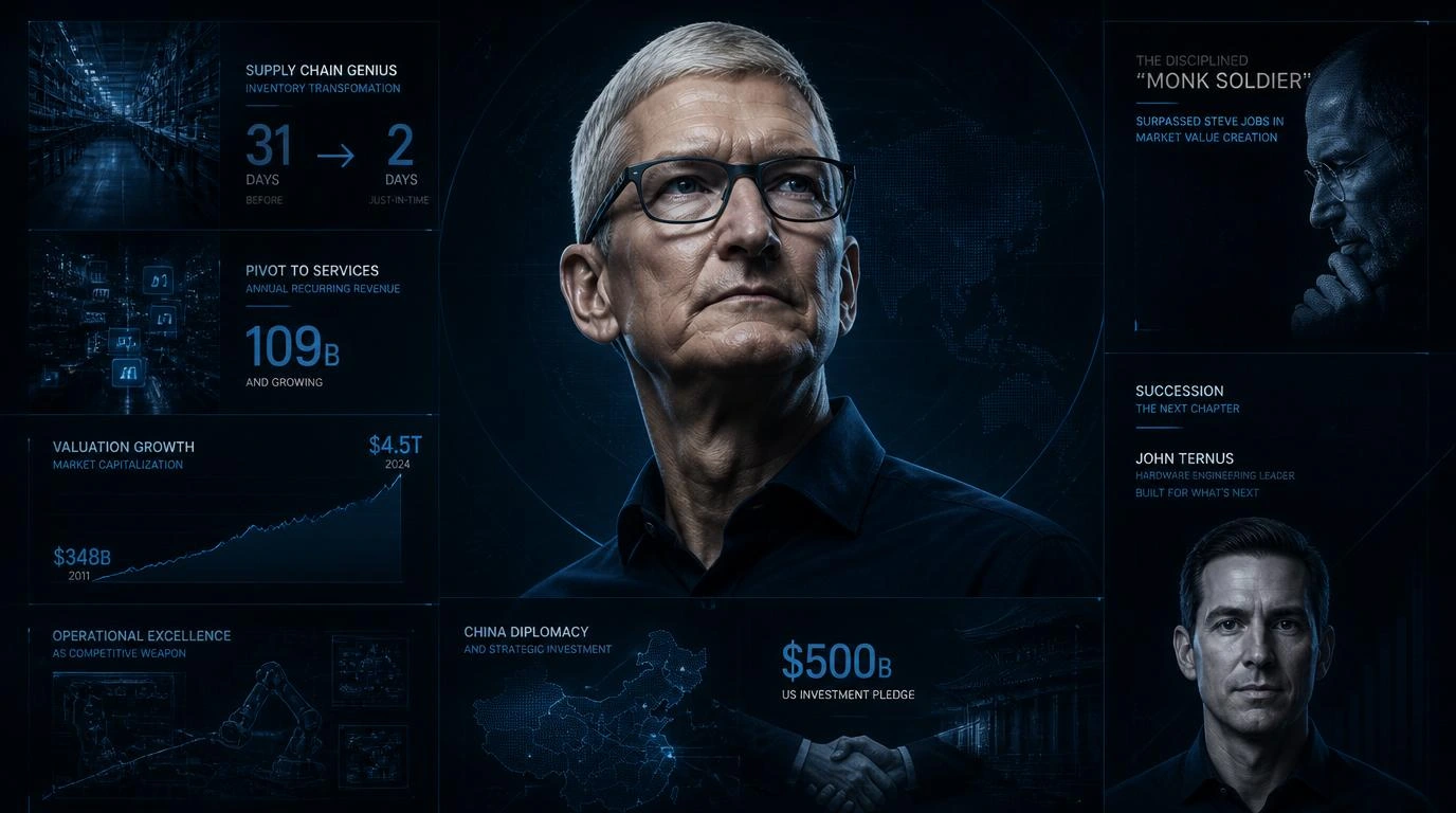 NOETRA - Tim Cook — Biographie stratégique : supply chain, services et règne du « moine soldat »